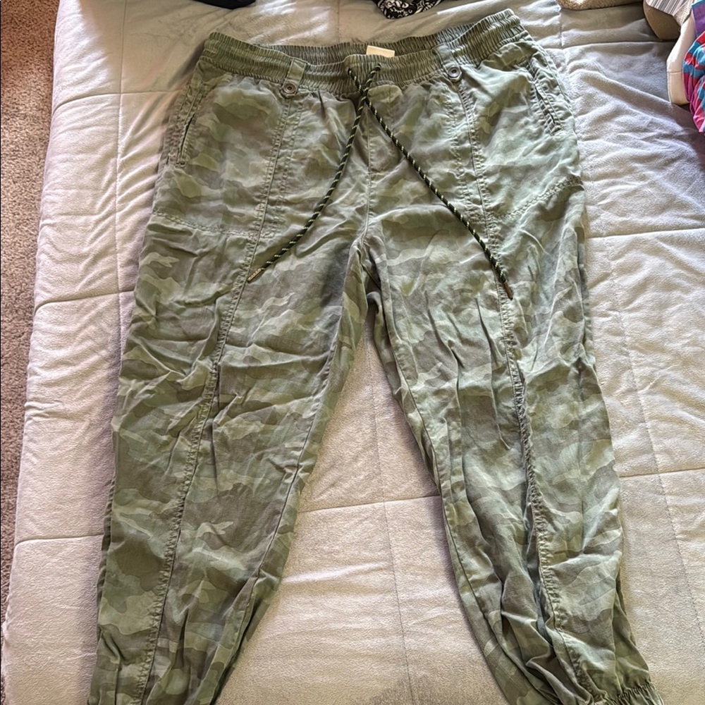 Knox Rose Camo Green Track Pants Relaxed Fit